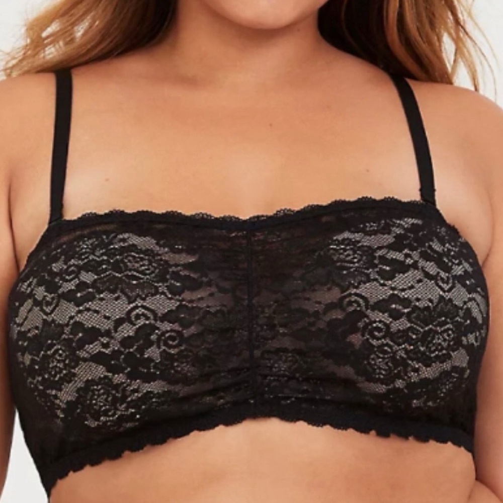 π Black Lace Unlined Bandeau 1X 14 16 NWT Torrid New!